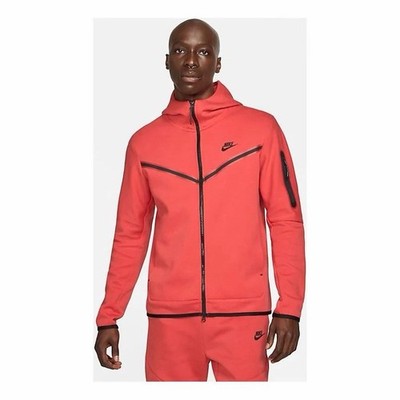 LARGE NIKE TECH FLEECE TOP LOBSTER/BLACK NWOT