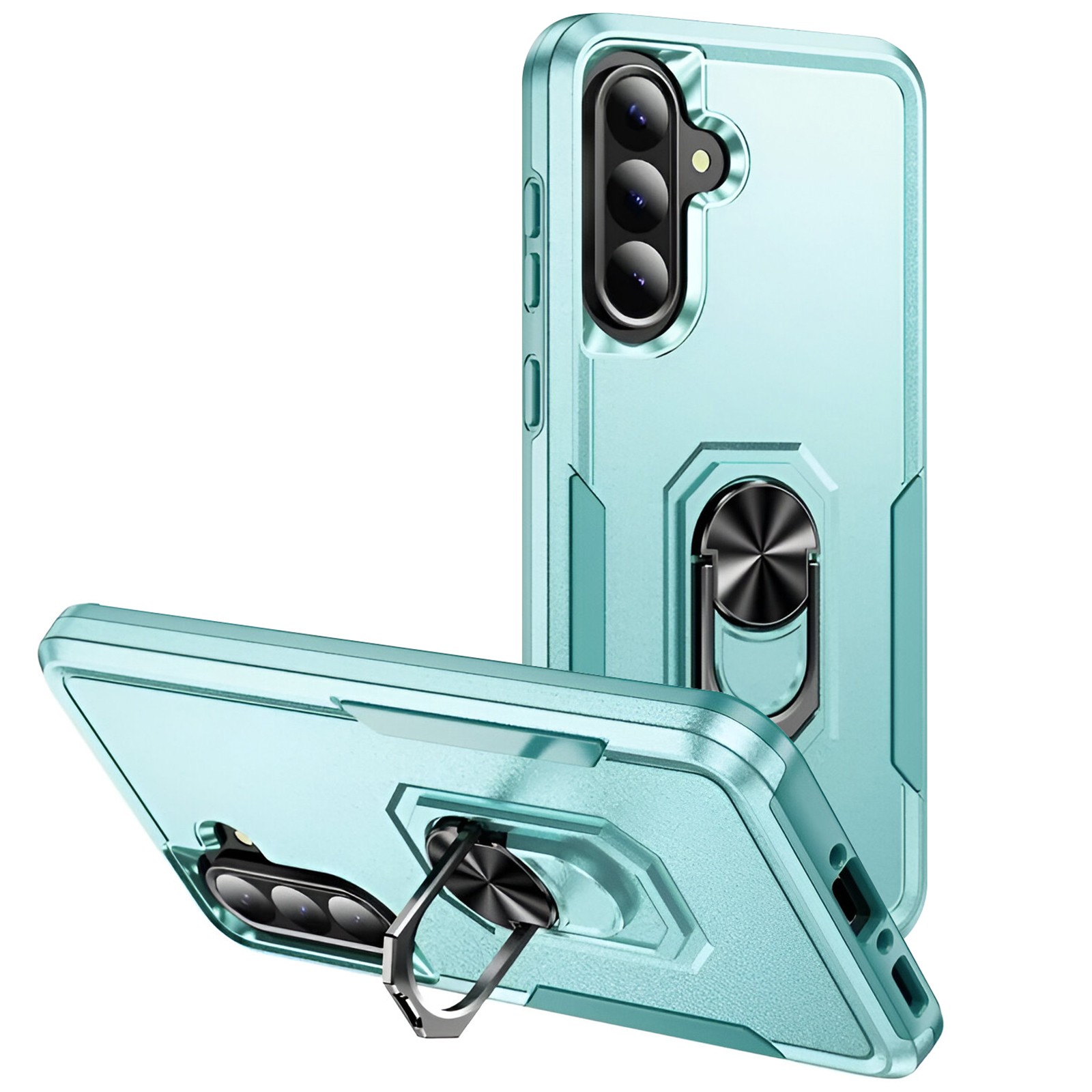 Marre des chutes ? Coque antichoc Galaxy A56 turquoise avec bague antichute