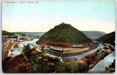 Mauch Chunk, PA Panorama Lehigh River Valley Vintage Postcard c1910 Roman's