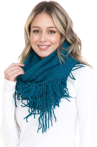 BASICO Womens Chunky Knit Infinity Scarf Dark Teal Winter Loop Circle Thick at eBay