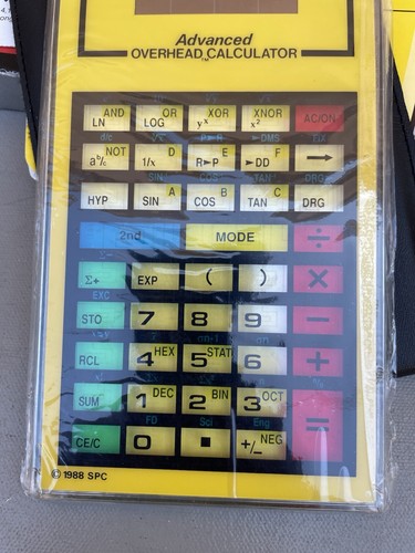 Vintage 1988 School Calculator Yellow The Educator Advanced Overhead Business - Picture 3 of 8