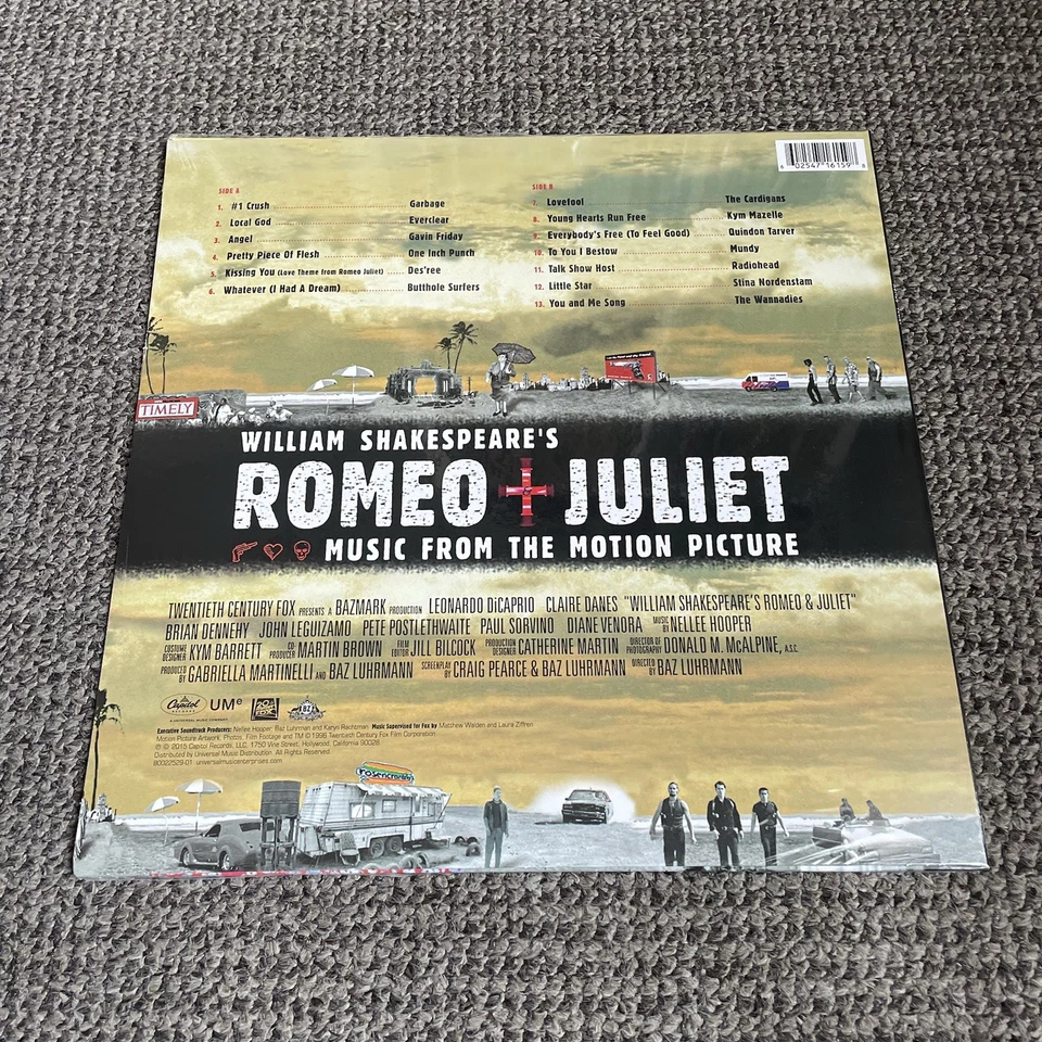 William Shakespeares Romeo + Juliet Soundtrack Vinyl Record SEALED Baz Luhrmann - Image 2 of 2