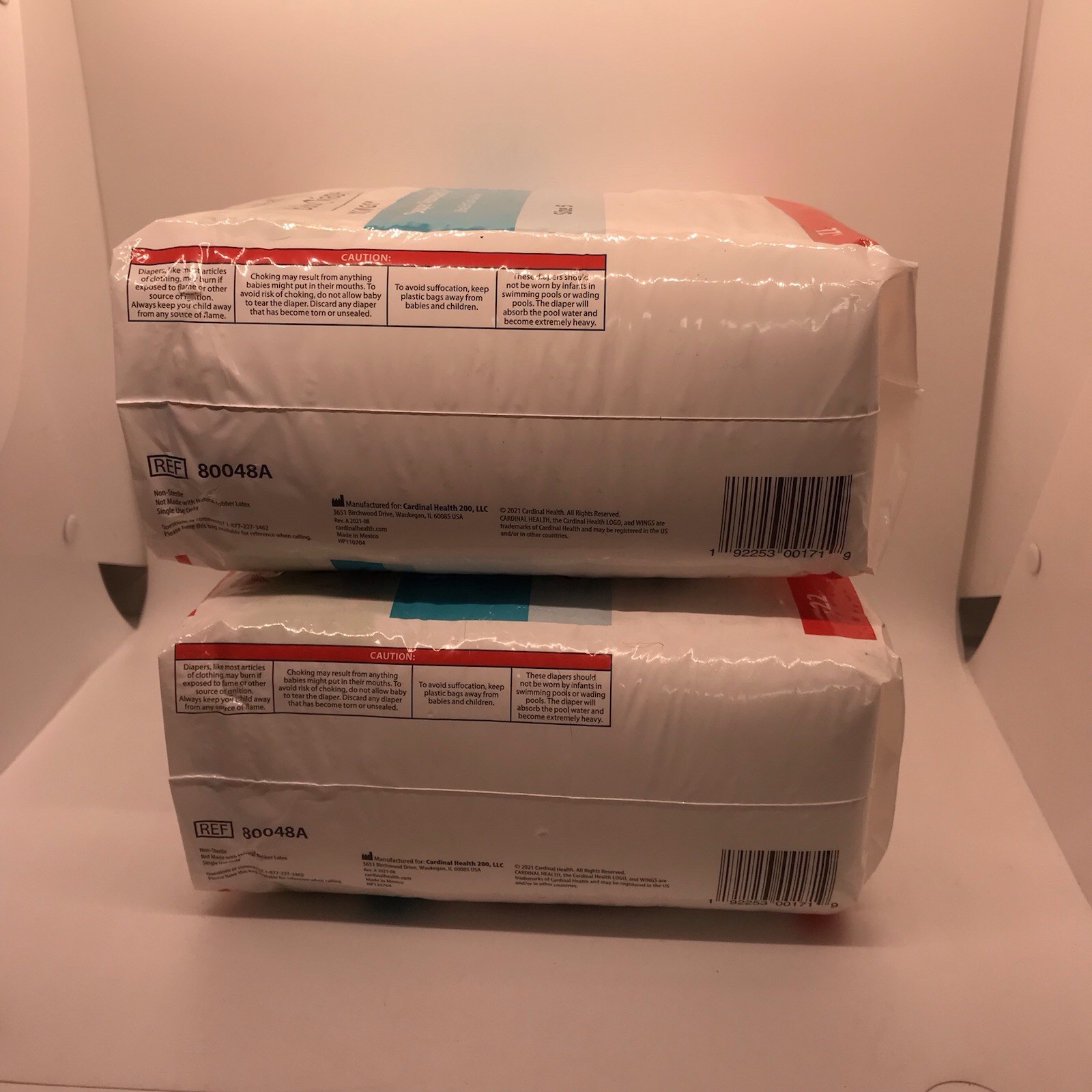 Lot 2 Cardinal Health Wings Baby Diapers Size 5 Super Absorbent Core 22 Ct Each