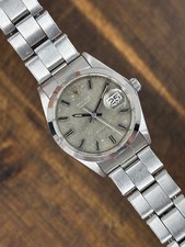 Vintage Rolex Oysterdate Precision Stainless Steel Grey Patina Dial