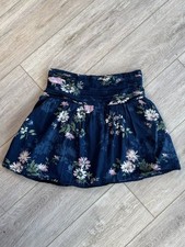 Abercrombie Fitch Navy Floral Skort with Pink and Green Blooms