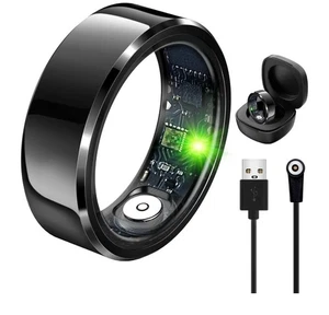 Smart Ring: Sleep & Fitness Tracker, Heart Rate & Blood Oxygen, Waterproof,Black