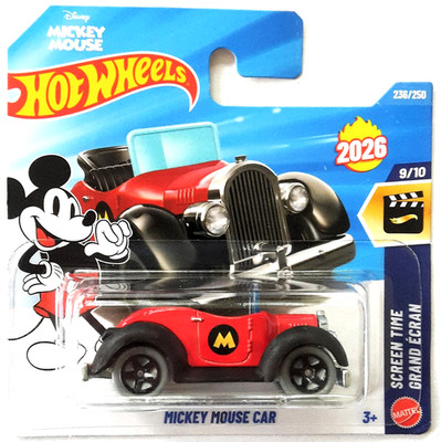 Hot Wheels Mickey Mouse Car rot 2026 Screen Time 9/10 OVP