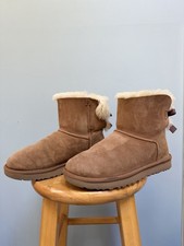 Women s UGG Mini Bailey Bow II Chestnut Brown Boots US Size 8
