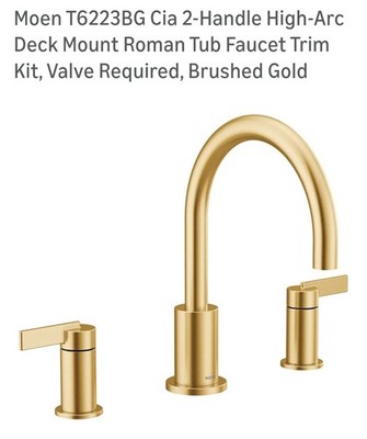 Moen Cia Bathroom Faucet Brushed Gold Model T6222BG Brand New