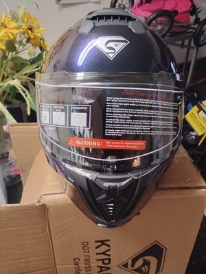 Kypara Brand Motor Cycle Helmet with Face Shield and Visor Size Medium