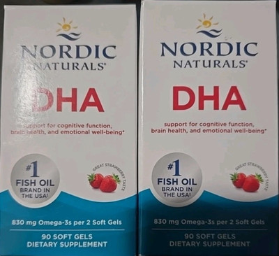 2x Nordic Naturals - DHA, Brain and Nervous System Support, 90 Soft Gels