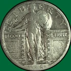 1924 Standing Liberty Quarter Very Fine VF Coin, Cleaning #41713