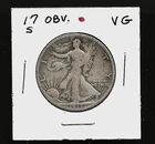 1917 "S" OBVERSE WALKING LIBERTY HALF DOLLAR***VG***KEY DATE