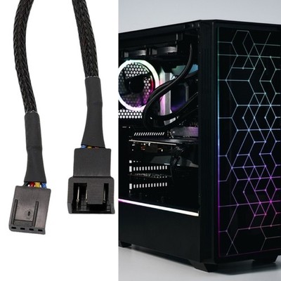 4Pin Fan Cable Sleeved Adapter Computer PC Fan Power Extension Cable