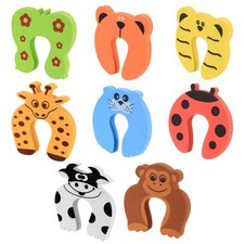 8 Pcs Door Finger Pinch Guards, Cartoon Animal Baby Proof Foam Safety Door Guard