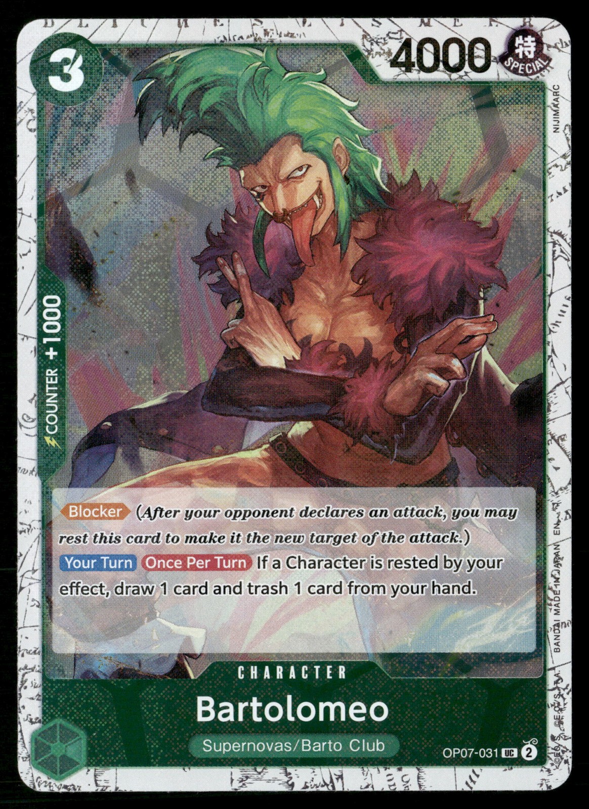 Bartolomeo (Pirate Foil) Foil UC Premium Booster -The Best- Vol. 2 OP07-031 NM