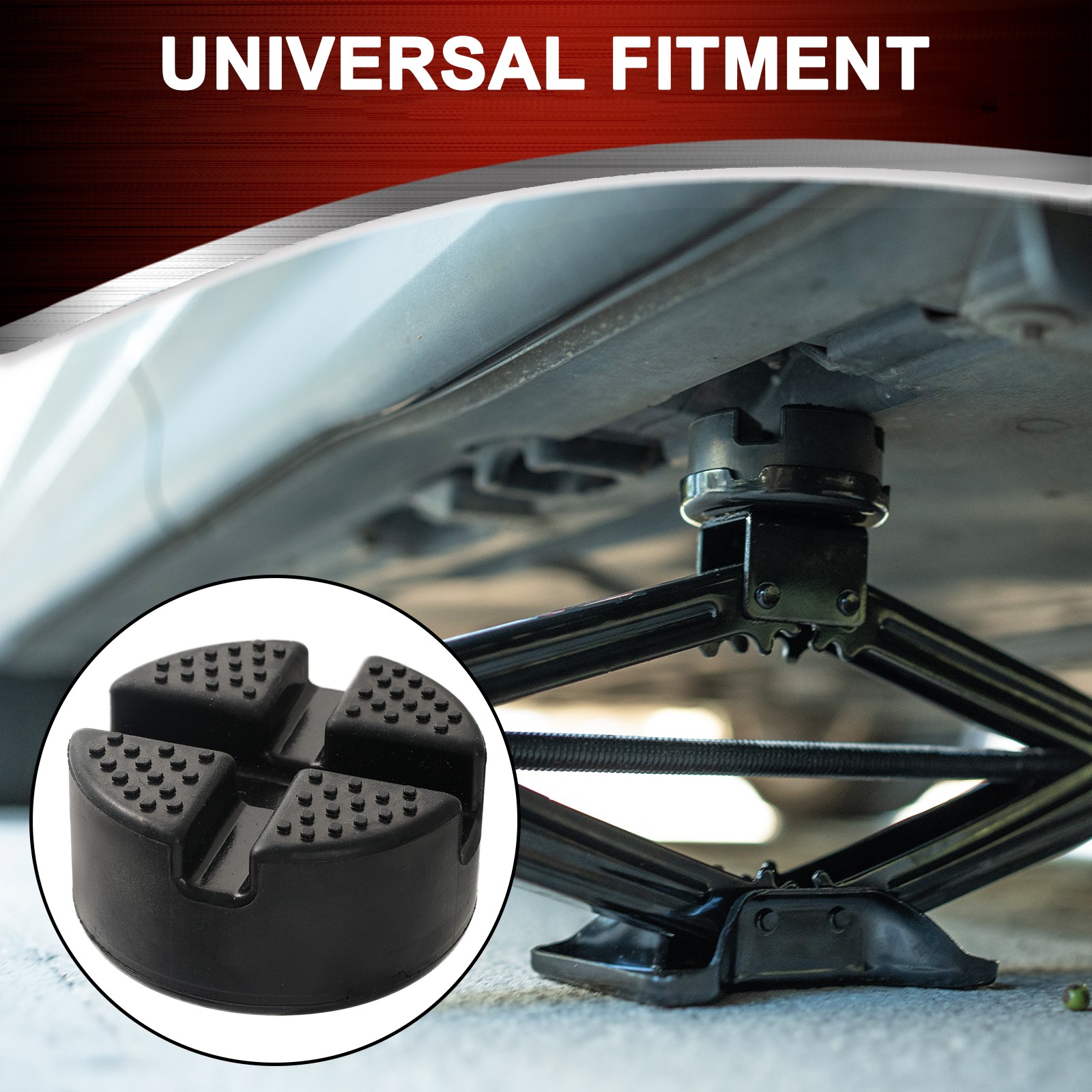 2X Jack Pads Car Rubber Cross Slotted Frame Rail Adapter Scissor Jack Universal 