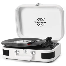 Vinyl Record Player 3 Speed ​​Bluetooth Turntable Belt Drive LP Play Portable...