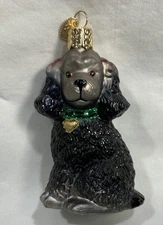 VTG 2000s Merck Family Old World Christmas Black Poodle Ornament Very Nice!