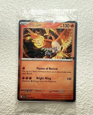 Ho-Oh 010/086 Chaos Rising EBGames Promo Card factory sealed