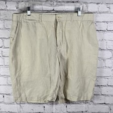 VTG Polo Ralph Lauren Men's Sz 38 Beige Linen Tyler Pleated Shorts
