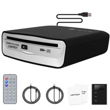 USB CD Player for Car, External Car Cd Players with AUX FM Transmitter, Por...