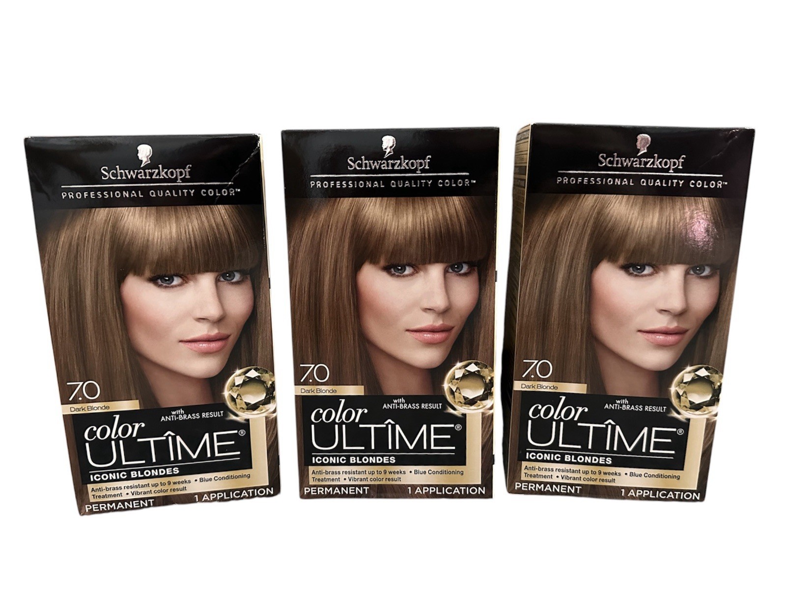 Ultime Permanent Hair Color 7.0 Dark Blonde, 3 Boxes, Sealed