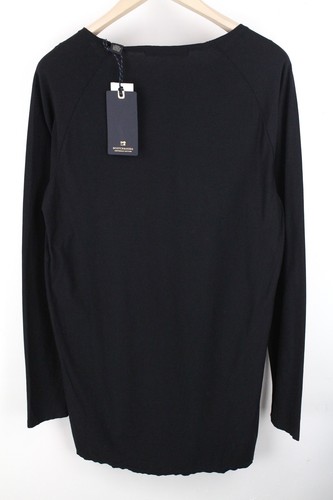 Camiseta Pullover Negra SCOTCH & SODA M Algodón Manga Larga Para Hombre Ams Couture * - Imagen 2 de 6