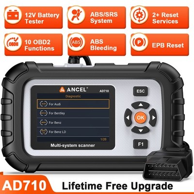 ANCEL AD710 Code Reader OBD2 Scannr Tool Supports 12V Complete Battery Test