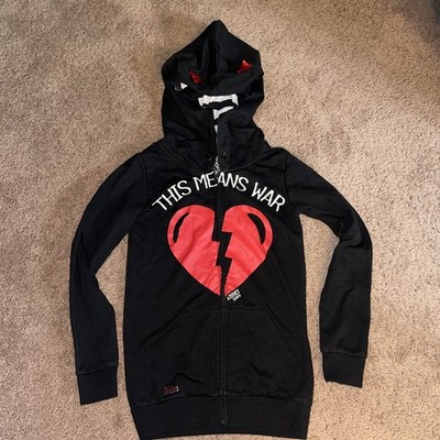 Vintage Abbey Dawn Avril Lavigne  This Means War Hoodie XS Black Zip Y2K Grunge