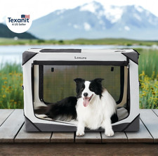 Lesure Collapsible Dog Crate - Portable Travel Kennel for Large Dog, 4-Door Pet