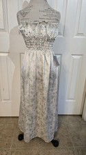 ASTR the Label Womens S Cream Blue Green Floral Square Neck Smocked Maxi Dress