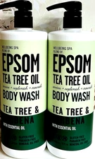 (2-Pk) WELLBEING SPA EPSOM Tea Tree Oil Revive BODY WASH Gel ~TEA TREE & VERBENA