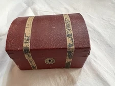 antique dollhouse paper dome top trunk