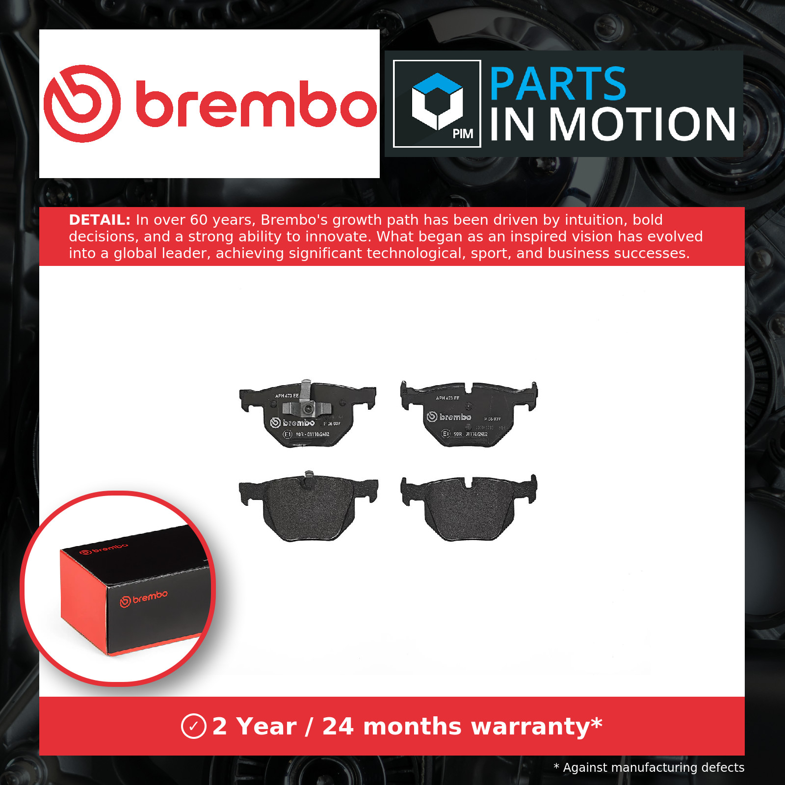 BREMBO P 06 039 Brake Pads Set Rear for BMW 3 X1 - Image 2