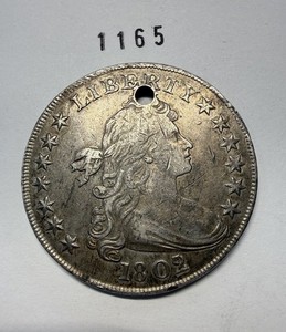 1802/1 Draped Bust Silver Dollar  BB-234, Wide Date