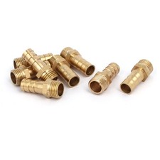 G1/4 Male Thread 10mm Dia Brass Barb Type Hose Tubing Fittings Connectors 8pcs
