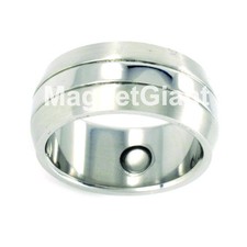 Silver stainless steel magnetic ring size 9, 10, 11, 12, 13, 14, 15 