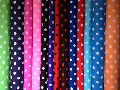 Spotted polka dot polycotton fabric sold by the metre