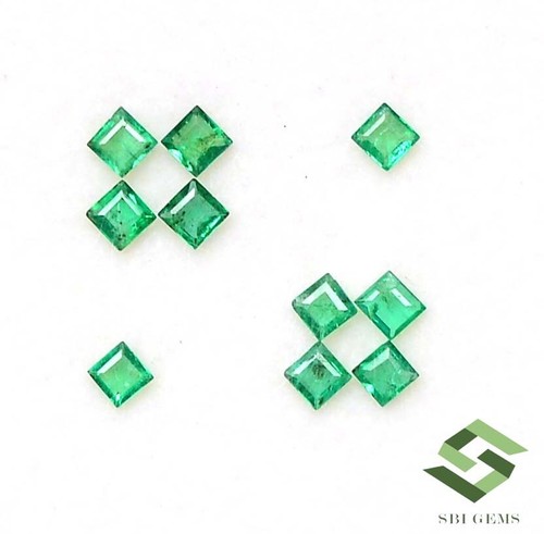 2.50 mm To 2.75 mm Natural Emerald Square Cut Lot 10 Pcs 0.98 CTS Loose Gemstone - Picture 8 of 8