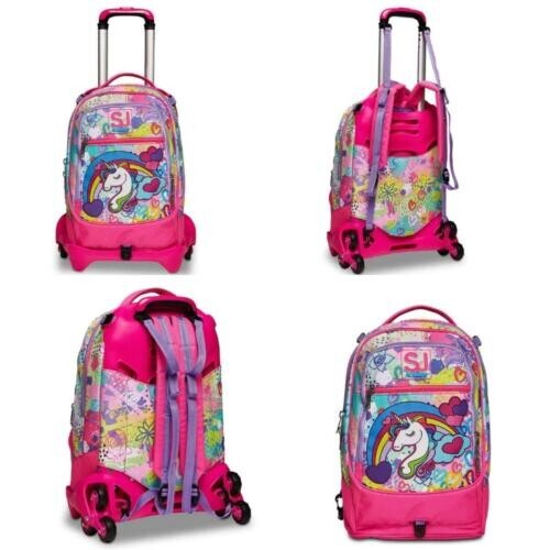 TROLLEY SCUOLA SEVEN JACK 3WD+ Magicflip Girl ZAINO STACCABILE CON RUOTE - Foto 3 di 8