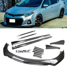 Carbon Fiber Front Bumper Lip Spoiler Splitters Body Kit For Toyota Corolla