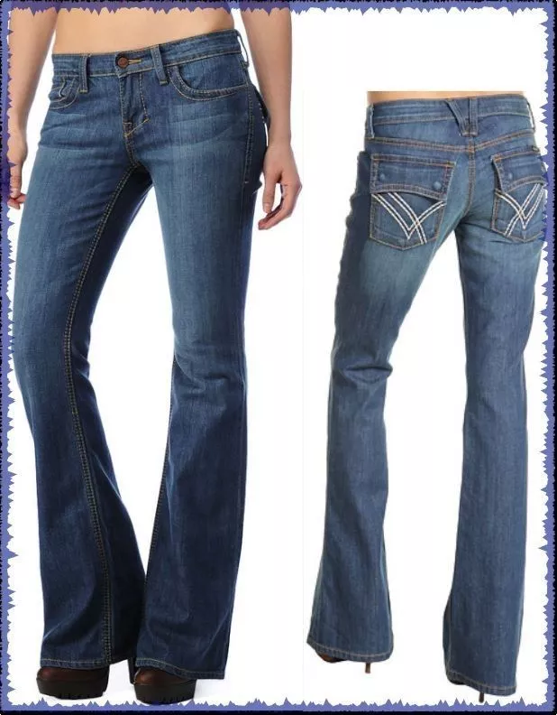 William Rast Belle Landslide Wash Stretch Flare Back Flap Pocket
