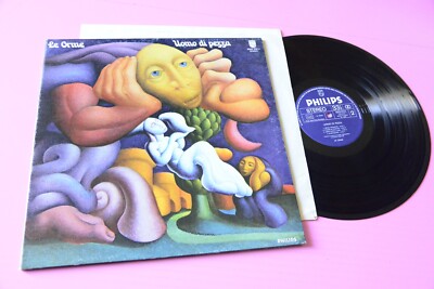 LE ORME LP MAN DI PEZZA ORIG ITALY PROG 1972 EX+ COVER ''ORANGENSCHALE''