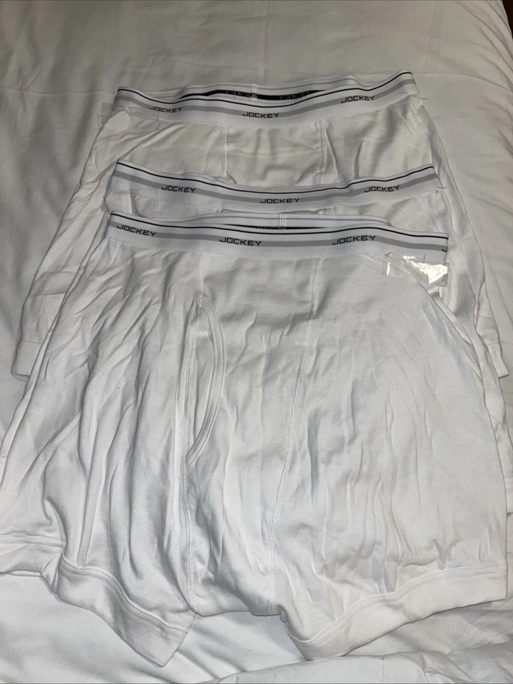 Calzoncillos boxer elásticos clásicos Jockey - Paquete de 3, blancos talla grande Foto 2 de 4