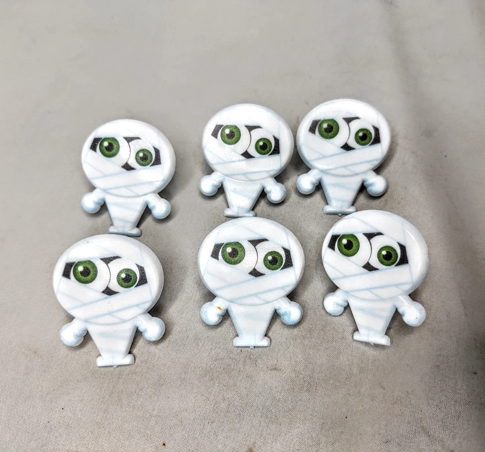 Juego de 6 Anillos de Momia Topper Cupcake Monster Cake Halloween Fiesta Suministro Foto 3 de 4