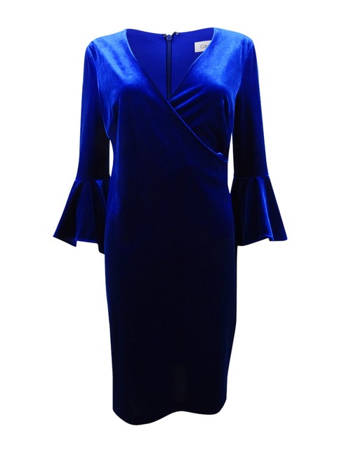 calvin klein blue velvet dress