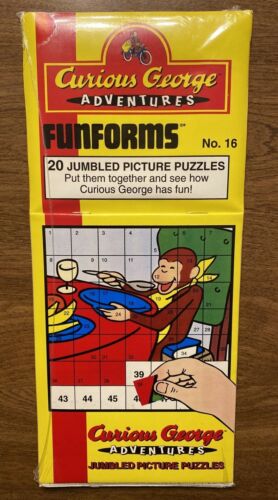Vintage New Sealed Curious George Adventures 20 Jumbled Picture Puzzles No 16 D9