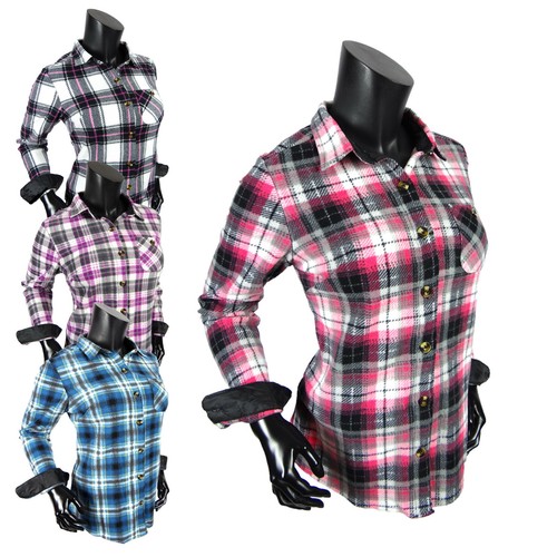 Flannel Plaid Shirt Womens Soft Fuzzy 