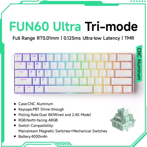 Mechanical Gaming Keyboard with Magnetic Switch 60% Rapid Trigger Design